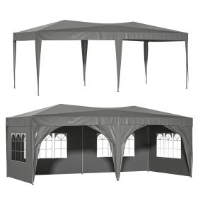 10'x20' EZ Pop Up Canopy Outdoor Portable Party Folding Tent With 6 Removable Sidewalls   Carry Bag