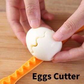 2 pcs Egg Cutter; Fancy Cut Egg Cooked Eggs Cutter; Lace Egg Slicer; Carving Lace Cutting Wire Egg Cutter; Kitchen Accessories