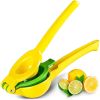 1 pc; Lemon Lime Squeezer; Hand Juicer; Manual Press Citrus Juicer; No Seed 2 In 1 Double Layers Yellow Squeezer; Kitchen Gadgets; Home Kitchen Items