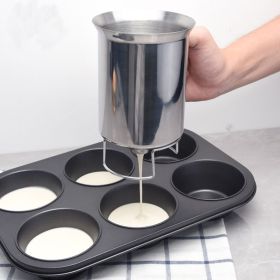 1 pc Handheld Stainless Steel Batter Separator; Cupcake Batter Funnel; Batter Stirrer