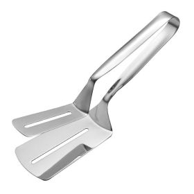 1 pc Stainless Steel Steak Clamps; Kitchen Barbecue Food Flipping Spatula Tongs Clip For Burgers BBQ Pizza Pies Fish; Kitchen Bread Tongs