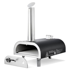 12" Outdoor Pizza Oven Portable Wood Pellet Pizza Oven Iron Spray Camping