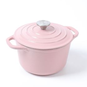HAWOK Enameled Cast Iron Dutch Oven 1.5-Quart Pink