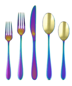 Cambridge Silversmiths Byram Rainbow Mirror 20-Piece Flatware Set, Service for 4