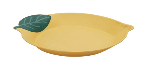 Mainstays by Becky G. & Alejandra Bamboo Melamine Figural Lemon Serve Platter, Green Leaf