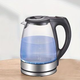 (TM-788-110V)Electric Kettle with Stainless Steel Filter and Inner Lid, 1200W Wide Opening 1.7L Glass Tea Kettle & Hot Water Boiler Black
