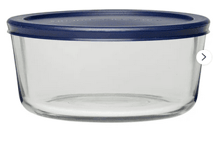 Anchor Hocking Glass Food Storage Container with Lid, 7 Cup Round
