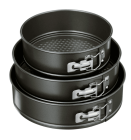 Mainstays, 6", 8", 10" Round Nonstick Carbon Steel Springform Cake Pans, Gray, Set of 3