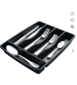 Rubbermaid, Silverware Organizer, Small, Black
