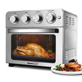 Geek Chef Air Fryer Toaster Oven;  6 Slice 24 QT Convection Air Fryer Countertop Oven;  Roast;  Broil;  Reheat;  Fry Oil-Free; Stainless Steel