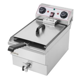 8.5QT/8L Total Capacity 12.5qt/11.8l Stainless Steel Faucet Single Tank Deep Fryer 1700W Max (8L Large Fryer Blue / Large Handle)