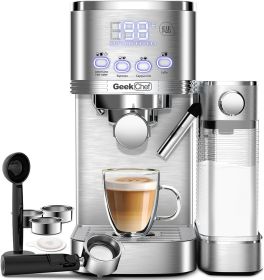 Geek Chef Espresso and Cappuccino Machine with Automatic Milk Frother,20Bar Espresso Maker for Home, for Cappuccino or Latte,with ESE POD filter
