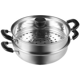 VEVOR Steamer Pot, 11 in / 28 cm Steamer Pot for Cooking with 3 QT Stock Pot and Vegetable Steamer