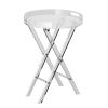 VEVOR Acrylic Folding Tray Table, Acrylic End Table with Folding X Leg, Clear Acrylic Side Table for Coffee, Drink, Food, Snack used in Living Room