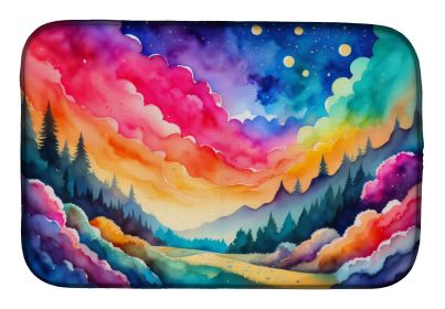 Dusty Miller in Color Dish Drying Mat Absorbent Dish Drying Mat Pad for Kitchen Counter Dish Drainer Mat for Countertop, 14 x 21", Multicolor