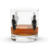 Artistic Whiskey Rocks Glass - Shadowed Figure Design by HadiArts | 10.5 oz for Whiskey & Cocktail Lovers