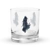 Enigmatic Figure Luxury Rocks Glass - Hooded Design by HadiArts | 10.5 oz Premium Barware