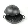HAWOK Cast Iron Bread Oven with Cloche Lid, Dia. 11.8inch/30cm, with Proofing Basket Dough Scoring Knife, Sourdough Baking Pan Pre-seasoned Black