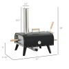Outsunny Pellet Wood Fired Pizza Oven, Outdoor Pizza Maker with 12" Rotating Stone, Peel and Waterproof Cover, Black