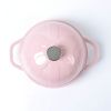 HAWOK Cast Iron Bread Cloche, Dia. 7.8inch/20cm, Sourdough Baking Pan Enameled Pink