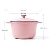 HAWOK Enameled Cast Iron Dutch Oven 1.5-Quart Pink