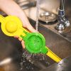 1 pc; Lemon Lime Squeezer; Hand Juicer; Manual Press Citrus Juicer; No Seed 2 In 1 Double Layers Yellow Squeezer; Kitchen Gadgets; Home Kitchen Items