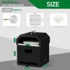 Portable Square Charcoal Pizza Oven 36.4x33.7x45.6cm Black Iron BBQ Grill with Carry Handle Outdoor Barbecue Cooking Stove for Backyard Camping Patio