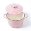 HAWOK Enameled Cast Iron Dutch Oven 1.5-Quart Pink
