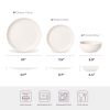 12-Piece Stoneware Dinner Plates Bowls Sets | Microwave & Dishwasher Safe | Non-Toxic Dinner Plates Bowls Set | Stackable Matte Glaze Kitchenware for