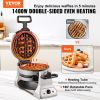 VEVOR 2-Layer Waffle Maker, 2 Pieces per Batch, 1400W Round Waffle Iron
