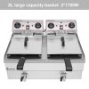[Replace the old encoding 30593745]EH102V 16.9QT / 16L Total Capacity 24.9QT/23.6L Stainless Steel Faucet Double Tank Deep Fryer 3400W MAX (8L 8L Big