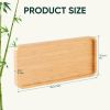 10 Inch Bamboo Serving Trays- Natural Rectangular Storage Tray with Non-Slip Mat for Kitchen, Bathroom, Bedroom