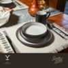 Yellowstone 12-Piece Ceramic Dinnerware Set – Beth Collection Rustic Matte Glaze Dishes, Service For 4