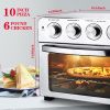 Geek Chef Air Fryer Toaster Oven;  6 Slice 24 QT Convection Air Fryer Countertop Oven;  Roast;  Broil;  Reheat;  Fry Oil-Free; Stainless Steel