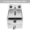 8.5QT/8L Total Capacity 12.5qt/11.8l Stainless Steel Faucet Single Tank Deep Fryer 1700W Max (8L Large Fryer Blue / Large Handle)