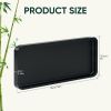 10-Inch Bamboo Serving Tray Set of 2 – Black Rectangular Organizer Trays with Non-Slip Pads for Kitchen, Bathroom, Bedroom