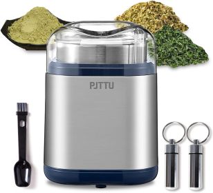 Electric Grinder For Herb, Spice, Pollen And Coffee Fast Grinding For Flower Buds, Dry Spices, and Herbs Compact Size  Silver