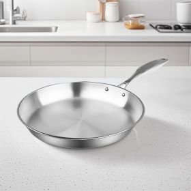 SOGA Stainless Steel Fry Pan 32cm Frying Pan Top Grade Induction Cooking FryPan