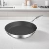 SOGA Stainless Steel Fry Pan 24cm Frying Pan Induction FryPan Non Stick Interior