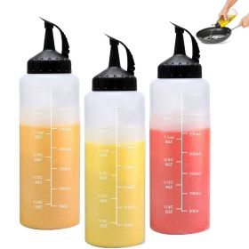 3 pcs Plastic Squeeze Condiment Bottles 12 oz; Oil Dispenser Bottle; Refillable With Twist On Cap Lids; For Barbecue Sauce; Oil; Condiments; Kitche