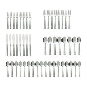 49-Piece Stainless Steel Flatware Set with Organizer Tray – Service for 8, Silver Finish, Dishwasher Safe