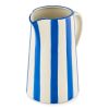 (4 Pack)8.5" Blue Stripe Ceramic Pitcher Vase