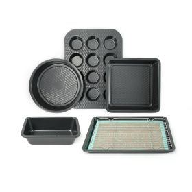 HAWOK 8-Piece Nonstick Bakeware Set, Carbon Steel Bake Set 8-Piece with Round Cake Pan, Square Cake Pan, Loaf Pan, Muffin Pan, Cookie Sheet