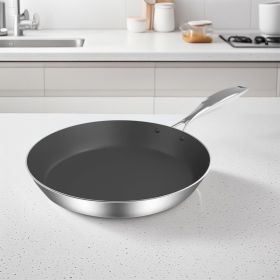 SOGA Stainless Steel Fry Pan 20cm Frying Pan Induction FryPan Non Stick Interior