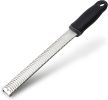 Lemon Zester, Stainless Steel Kitchen Cheese Grater, Plastic Cover Ergonomic Soft Black Handle