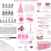 Cake Decorating Supplies 359-Piece Piping Bags and Tips Set Cake Decorating Kit with 60 Piping Tips Cake Decorating Tools with Multi-Purpose 3-Layer T