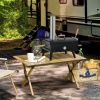 Outsunny Outdoor Pizza Oven Wood Fired with 12 Stone Peel Waterproof Cover for Patio Cooking Black