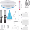 Cake Decorating Supplies Kit, 206 PCS Baking Set for Beginners With Cake Turntable Stand Rotating Turntable,Russian Piping Tips Set
