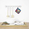 Colorful Brunia Pair of Pot Holders Kitchen Heat Resistant Pot Holders Sets Oven Hot Pads for Cooking Baking BBQ, 7 1/2 x 7 1/2
