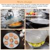 Grease Splatter Screen 13in Stainless Steel Fine Mesh Splash Mesh Shield Hot Oil Stopper w/ Resting Feet For Frying Pan Cooking Woks Skillets Pots Pan